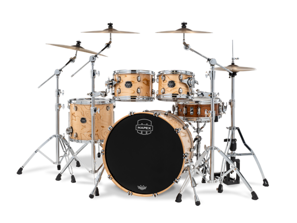 Mapex Saturn VI Rock 4 Piece Shell Pack Without Snare Exotic Natural Burl product image