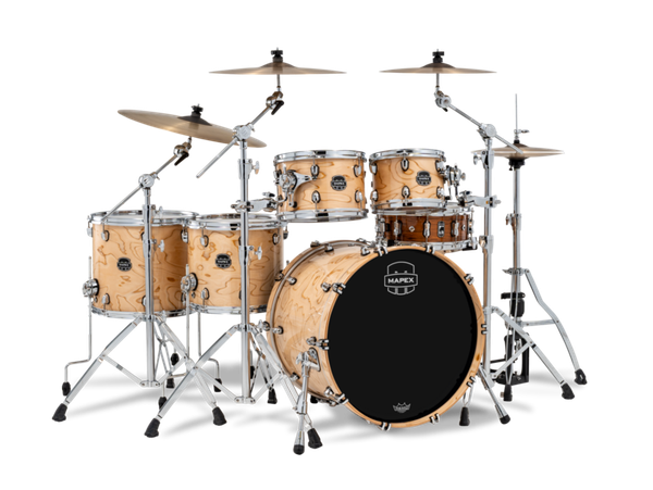 Mapex Saturn VI Studioease 5 Piece Shell Pack Without Snare Exotic Natural Burl product image