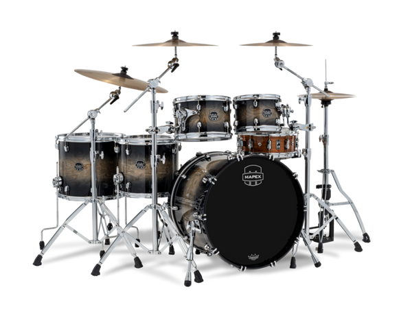 Mapex Saturn VI Studioease 5 Piece Shell Pack Without Snare Black Ink Burst product image