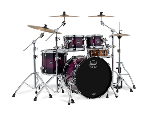 Mapex Saturn VI Rock 4 Piece Shell Pack Without Snare Royal Purple Burst product image