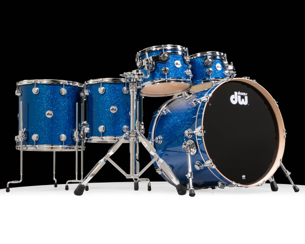 DW Collector's SSC Maple 5pc - Blue Glass Chrome Hardware - front view