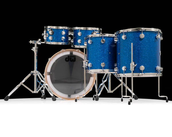 DW Collector's SSC Maple 5pc - Blue Glass Chrome Hardware - back view