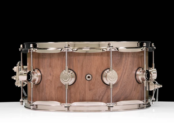 DW Collector's 6.5 x 14 Pure Walnut Snare Drum Natural Satin Oil - Nickel Hardware