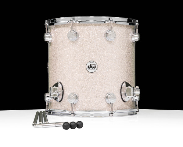 DW Collector's Series SSC Maple 14x14 Floor Tom - Broken Glass with Chrome Hardware front view