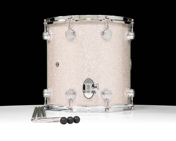 DW Collector's Series SSC Maple 14x14 Floor Tom - Broken Glass with Chrome Hardware back view