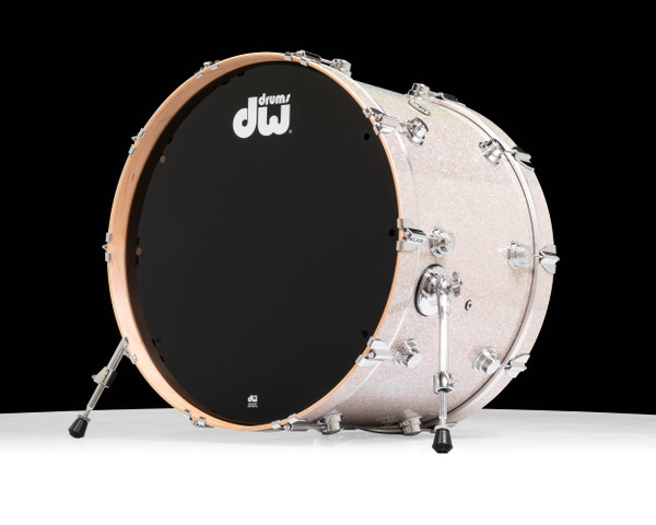 DW Collector's Series SSC Maple 16x24 Bass Drum - Broken Glass with Chrome Hardware side view