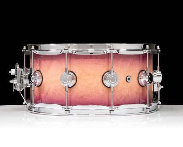DW Collector's 6.5x14 Birdseye Maple Snare Drum - Natural to Purple Burst Burst