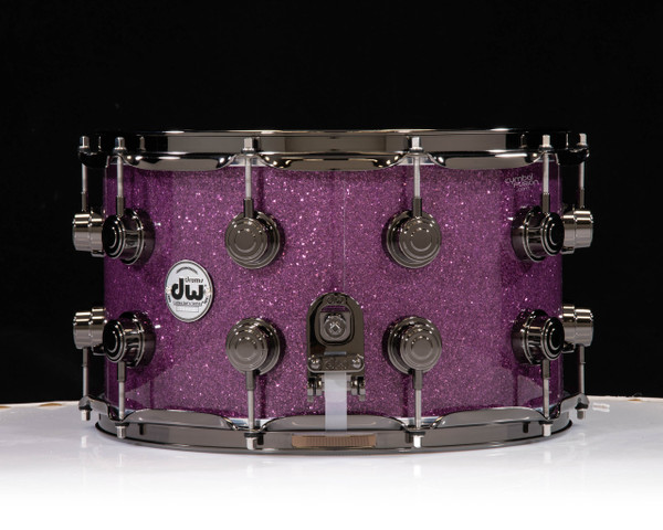 DW Collector's Sonicply Maple 8x14 Snare - Purple Glass w/ Black Nickel #2