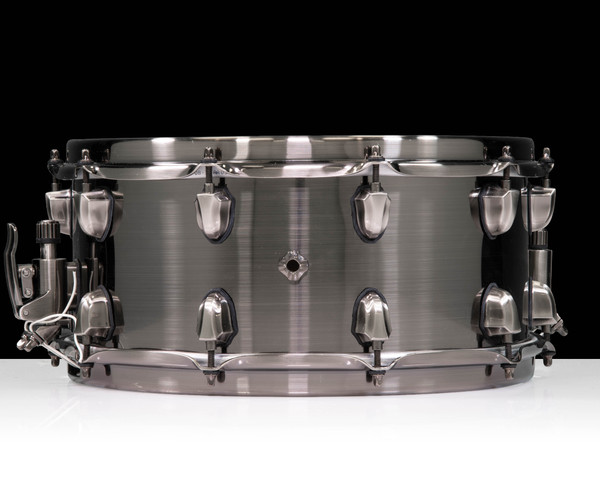 Used Mapex Black Panther Machete 14x6.5 Steel Snare Drum - back view