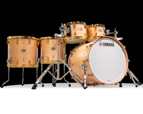 Yamaha PHX 5pc Shell Pack - Matte Natural with Gold Hardware, full kit front view