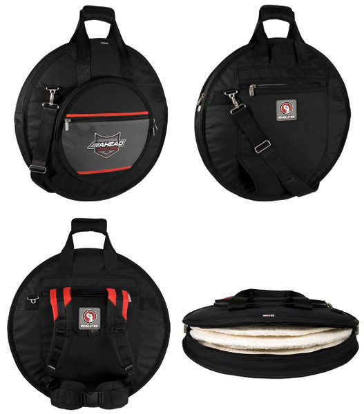 Ahead Deluxe Heavy Duty Cymbal Bag W/Padded Back Pack Straps AR6023RS