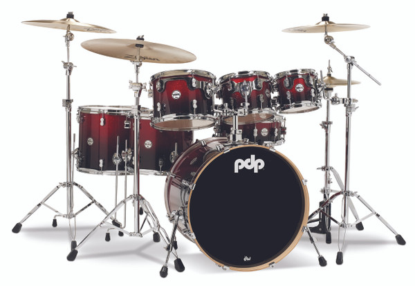 PDP Concept Maple 7pc Shell Pack - Red to Black Fade PDCM2217RB