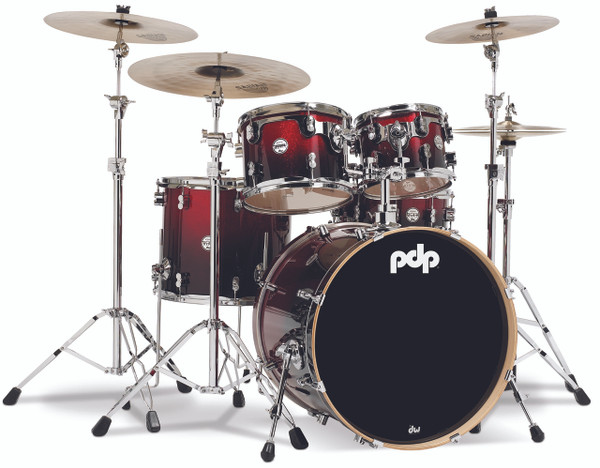 PDP Concept Maple 5pc Drum Kit - Red to Black Fade