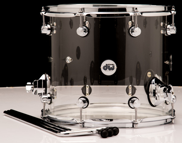 DW Acrylic Design Series Drum 12" x 14" Tom - Clear