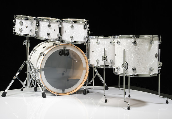 DW Performance Series 6pc Drum Kit White Marine 8/10/12/14/16/22