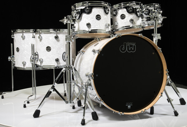 DW Performance Series 6pc Drum Kit White Marine 8/10/12/14/16/22