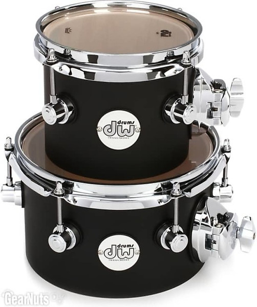 DW Design Series Concert Tom Set 6"and 8" Black Satin