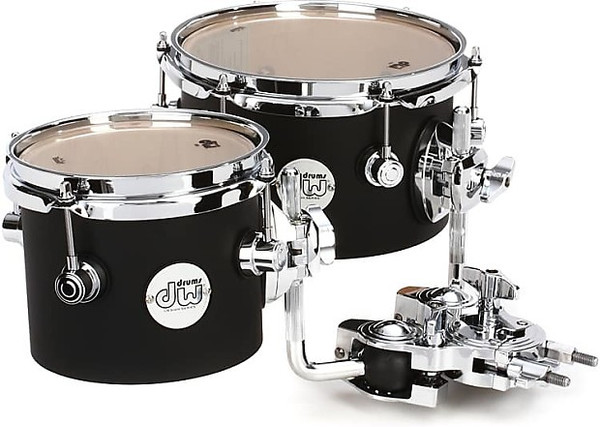 DW Design Series Concert Tom Set 6"and 8" Black Satin