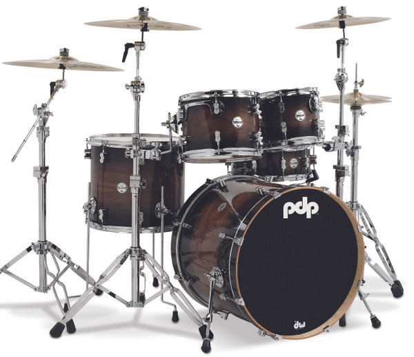 PDP Concept Exotic Series 5pc Shell Pack Walnut to Charcoal Burst