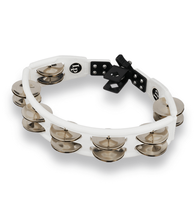 LP Cyclops Mounted Tambourine, White, Steel