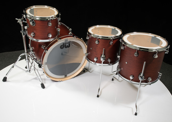 DW Performance Series 4pc Drum Kit Tobacco Satin Oil 12/14/16/22