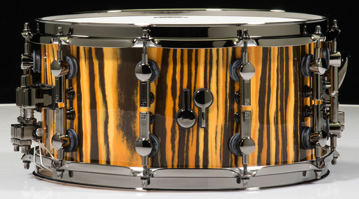 Sonor SQ2 Tiger Finish 14x7 Snare Drum with Black Chrome Hardware