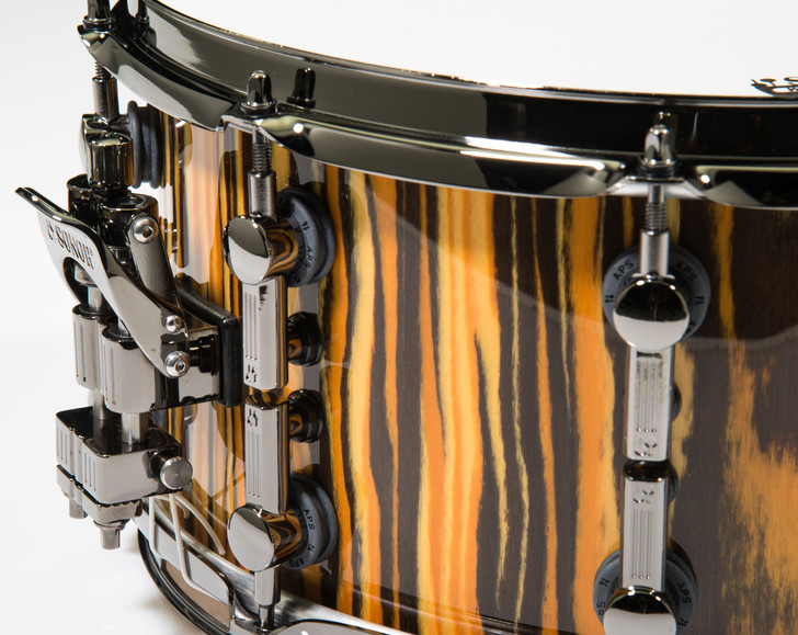 Sonor SQ2 Tiger Finish 14x7 Snare Drum with Black Chrome Hardware
