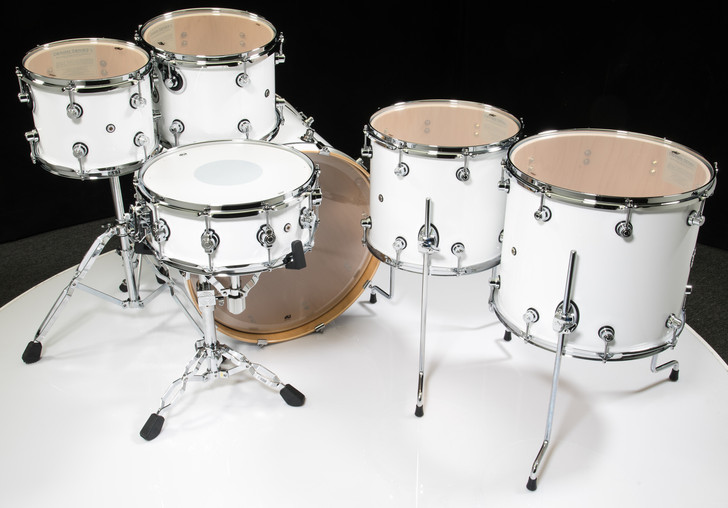 DW Design Series 6pc Drum Set - Gloss White Top View