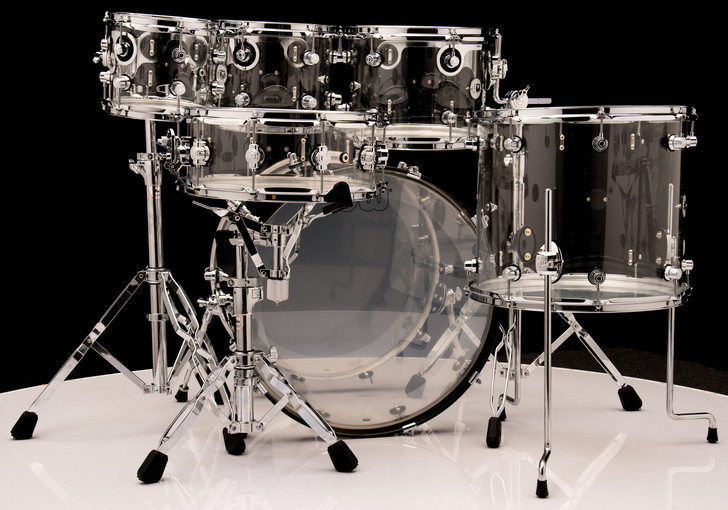 DW Acrylic Design Series Drum 6pc Set - Clear 8/10/12/16/22/14SD