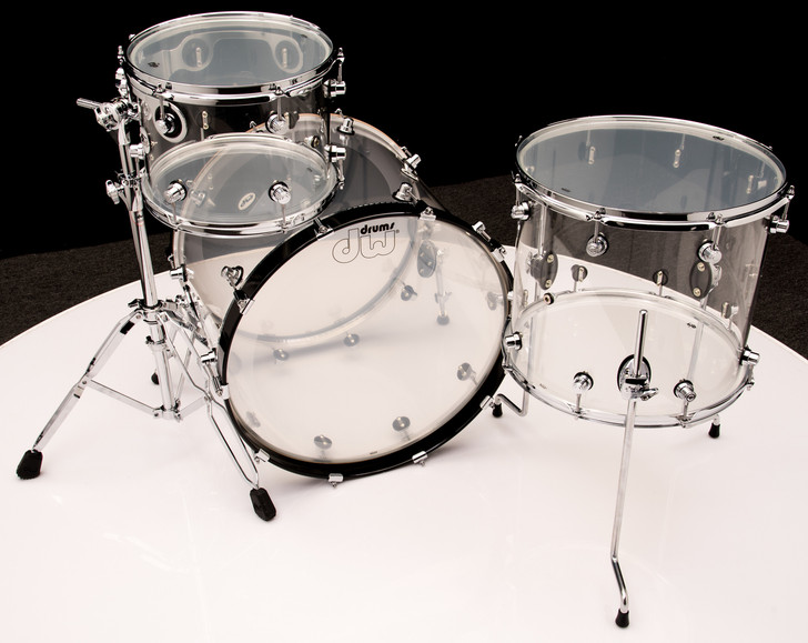 DW Acrylic Design Series Drum 3pc Set - Clear