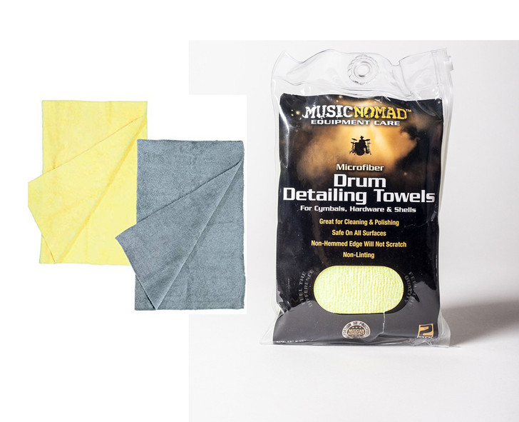 Music Nomad Microfiber Drum Detailing Towels - 2 pack