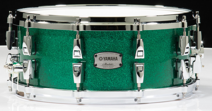 Yamaha Absolute Hybrid Maple 14x6 Snare - Jade Green Sparkle