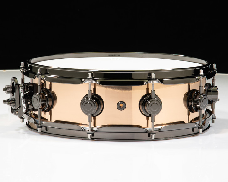 DW Polished Bronze 4x14 Snare Drum w/Black Nickel HW