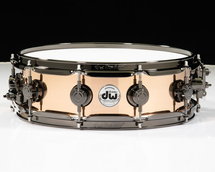 DW Polished Bronze 4x14 Snare Drum w/Black Nickel HW