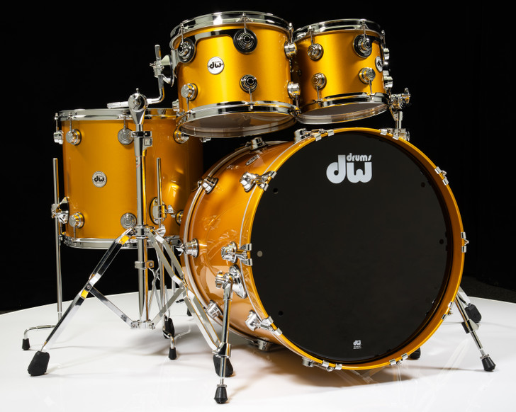 DW Collector's 4pc Maple/Mahogany Shell Pack - Vegas Gold Metallic