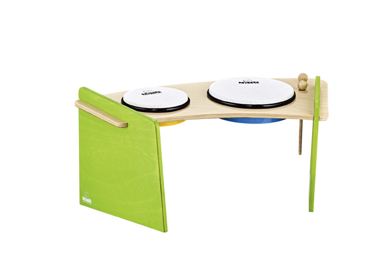 Nino Hand Drum Pair w/ Mallets and Baltic Birch Stand, Made in EU