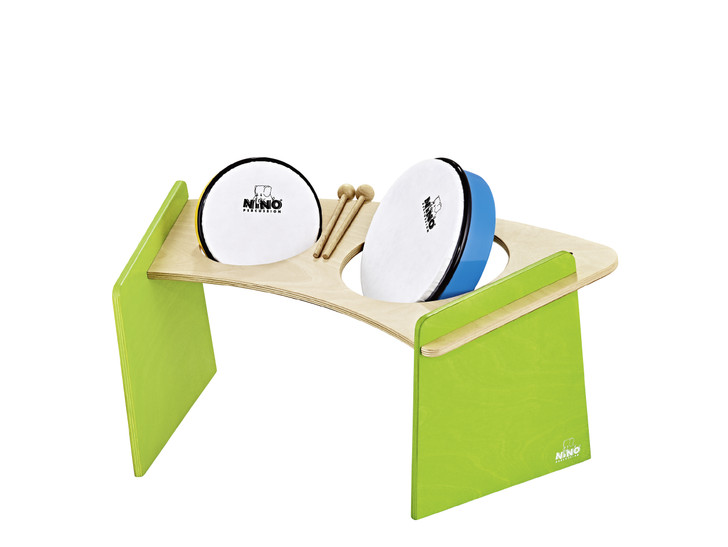 Nino Hand Drum Pair w/ Mallets and Baltic Birch Stand, Made in EU