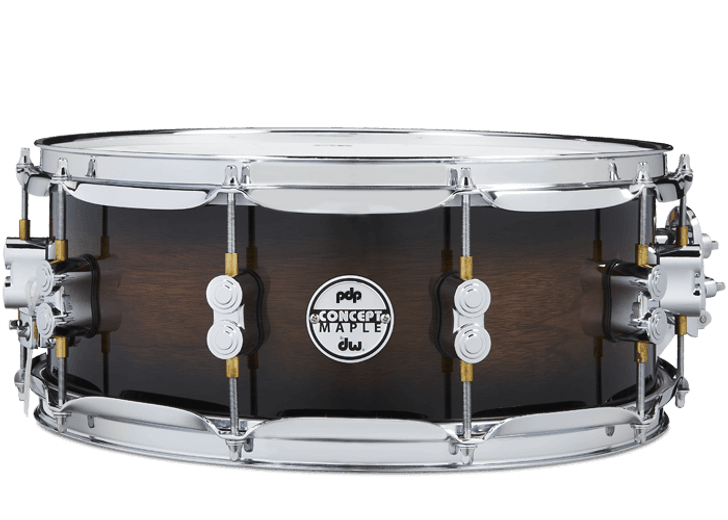 PDP Concept Exotic 5.5x14 Snare Drum Walnut to Charcoal Burst