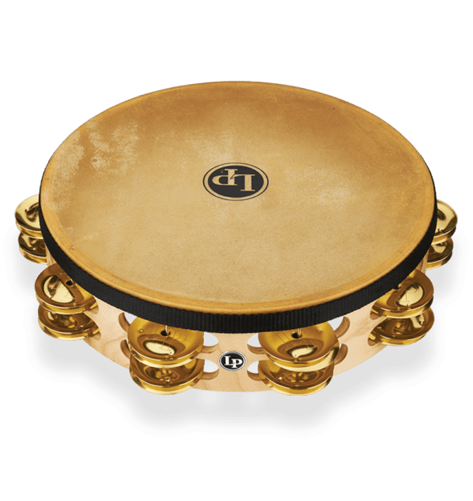 Latin Percussion Pro 10" Double Row Headed Tambourine - Brass