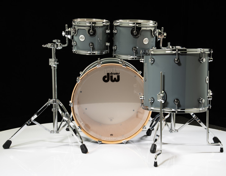 DW Design Series 4pc Drum Set  - Steel Grey 10/12/16/22