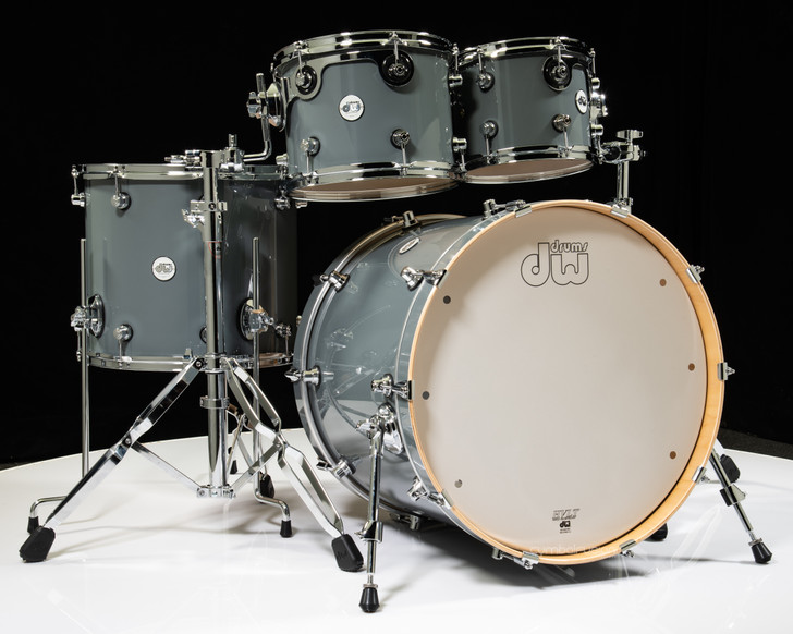 DW Design Series 4pc Drum Set  - Steel Grey 10/12/16/22