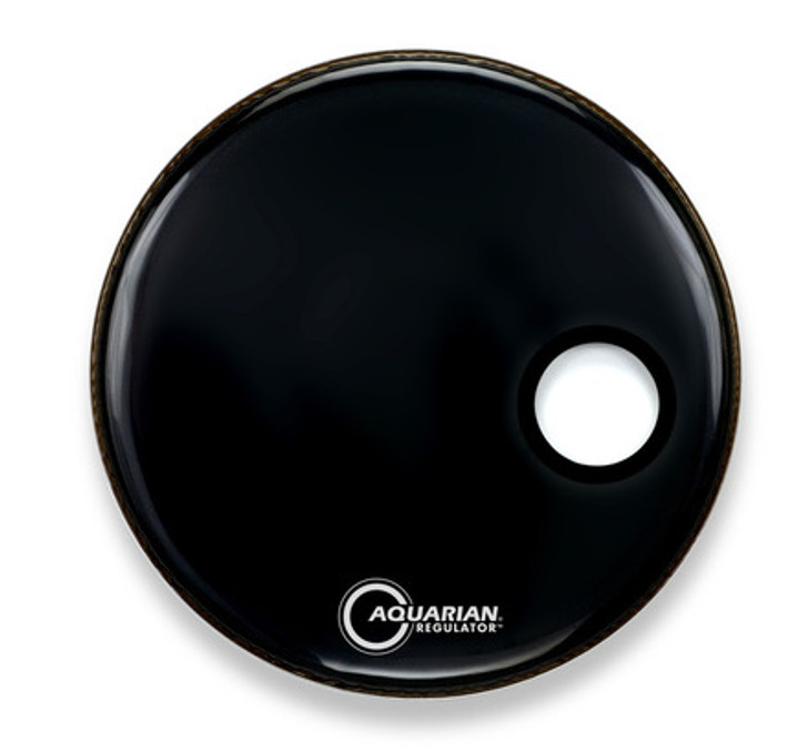 Aquarian Regulator Gloss Black 18" Bass Drum Head w/Offset Port