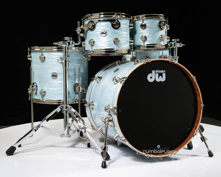 DW Collector's Cherry/Mahogany 5pc Shell Pack - Pale Blue Oyster
