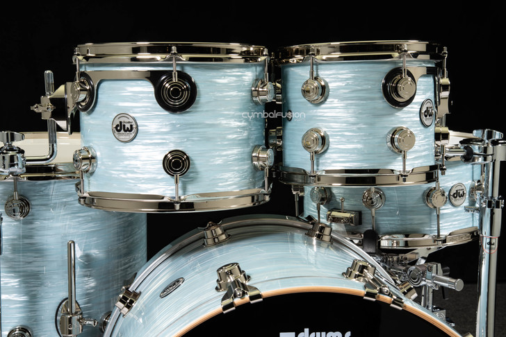DW Collector's Cherry/Mahogany 5pc Shell Pack - Pale Blue Oyster