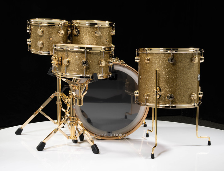 DW Collector's 5pc Maple/Spruce Shell Pack - Gold Glass w/Gold HW