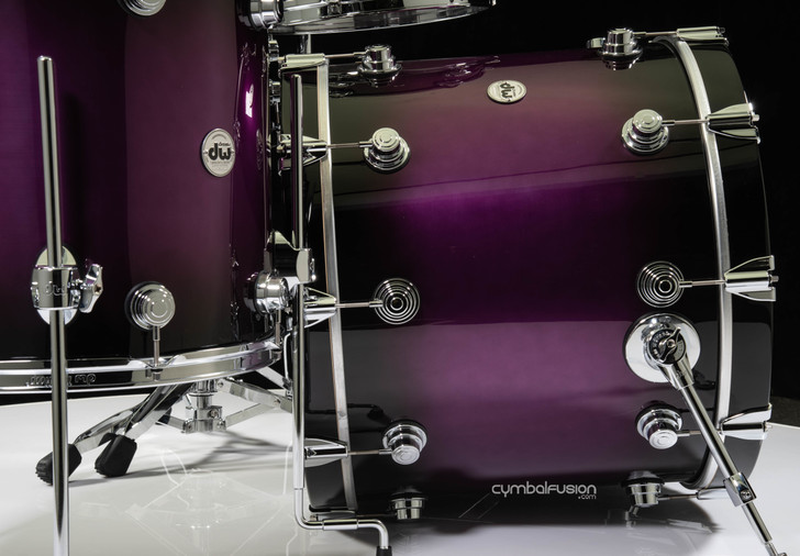 DW Collector's 4pc Pure Purpleheart Kit - Anodized Purple to Black Burst