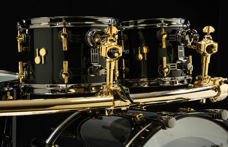 Sonor SQ2 5pc Birch Kit - Jet Black w/Ebony White Stripe Interior