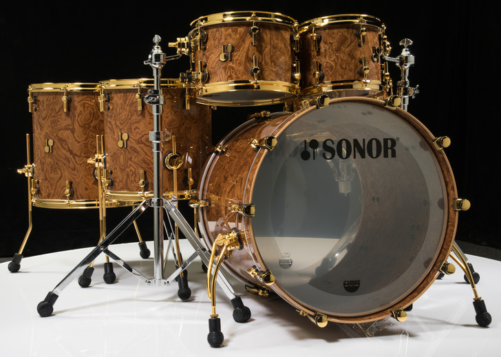 Sonor SQ2 Drums 6pc Shell Pack - Walnut Roots with Gold Hardware