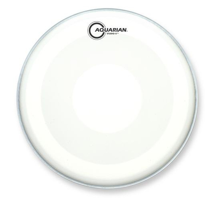 Aquarian Studio-X White Texture Coated Drumhead with X Ring and Power Dot - 14"