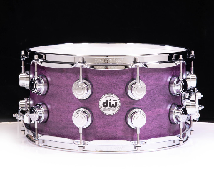 DW Collector's Pure Maple 7x14 Snare Drum - Lavender Satin Oil